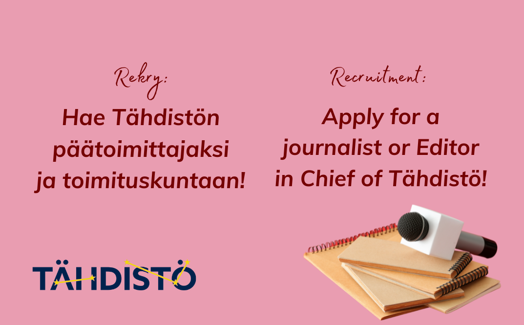 Hae Tähdistön päätoimittajaksi tai toimituskuntaan!