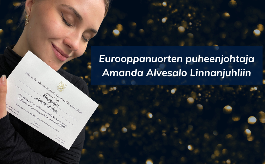 Eurooppanuorten puheenjohtaja Amanda Alvesalo Linnanjuhliin