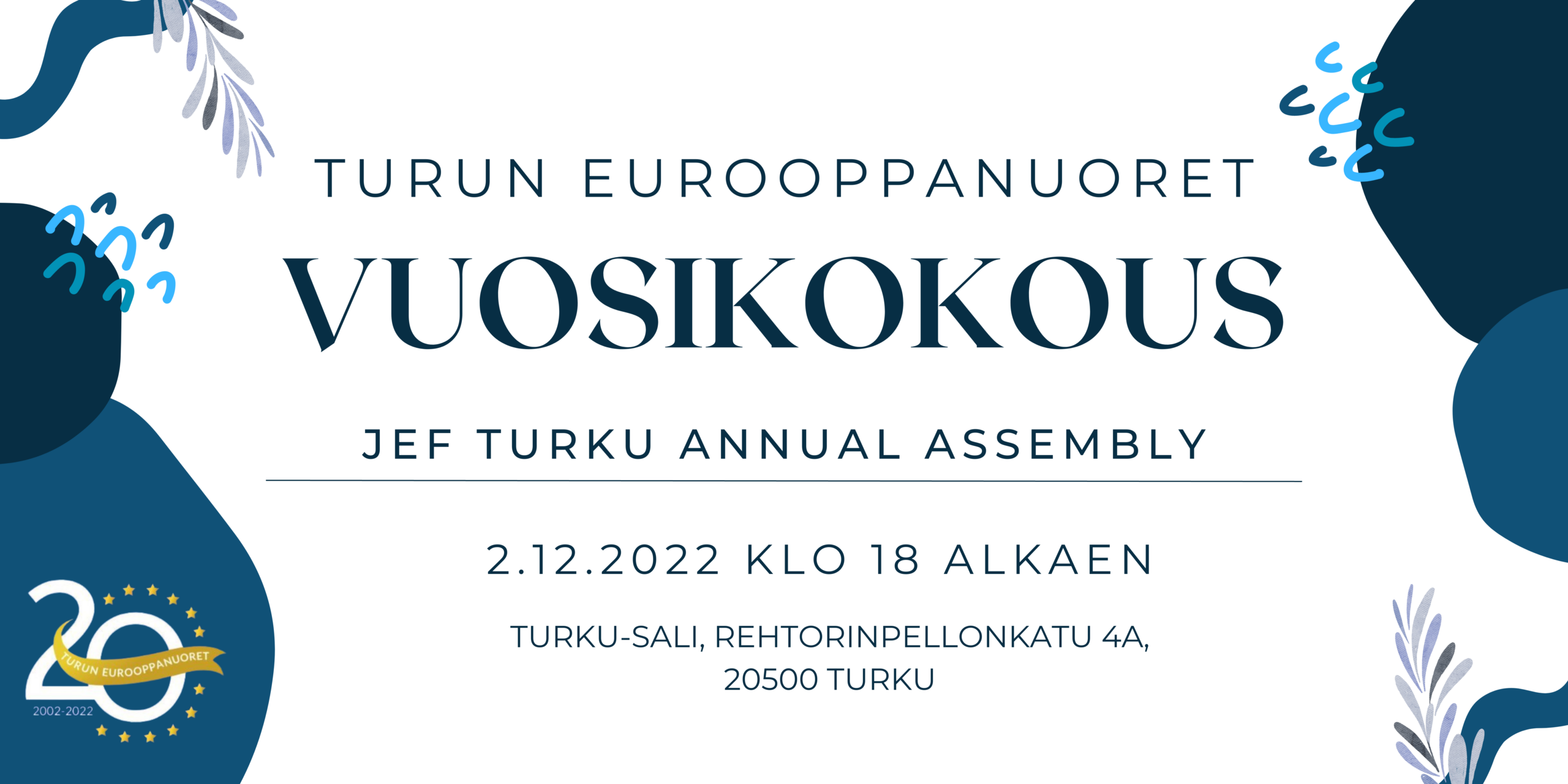 Kutsu Turun Eurooppanuorten sääntömääräiseen vuosikokoukseen